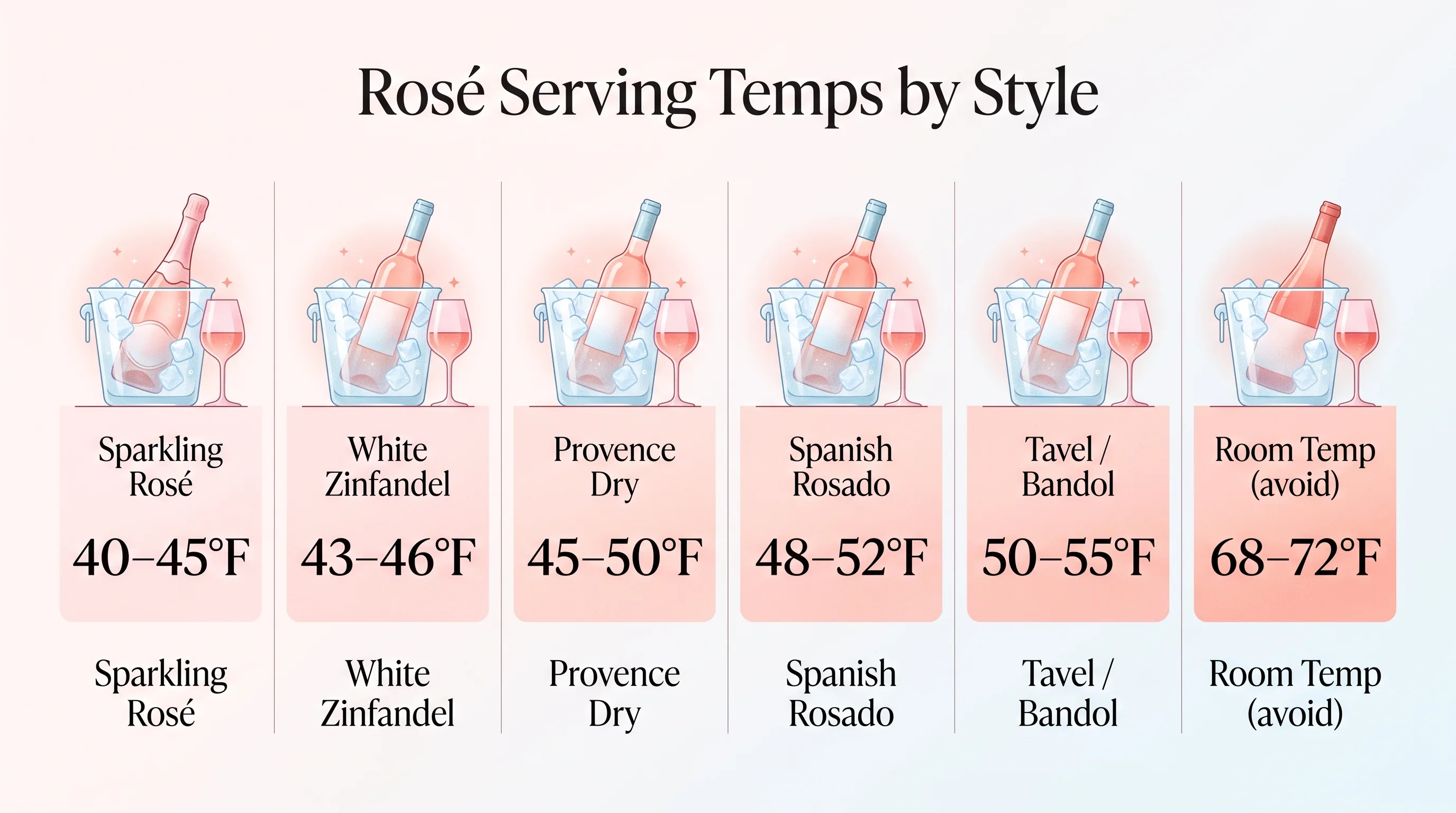 Do You Serve Rose Wine Chilled Or Room Temperature? 1 Rosé Serving Temps by Style — key facts at a glance