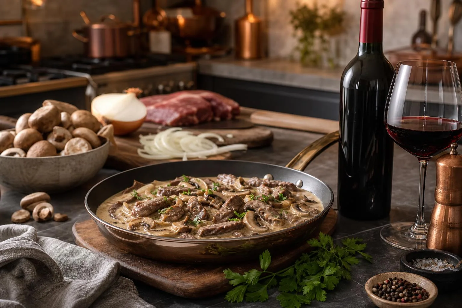 Do You Use White Or Red Wine In Beef Stroganoff?