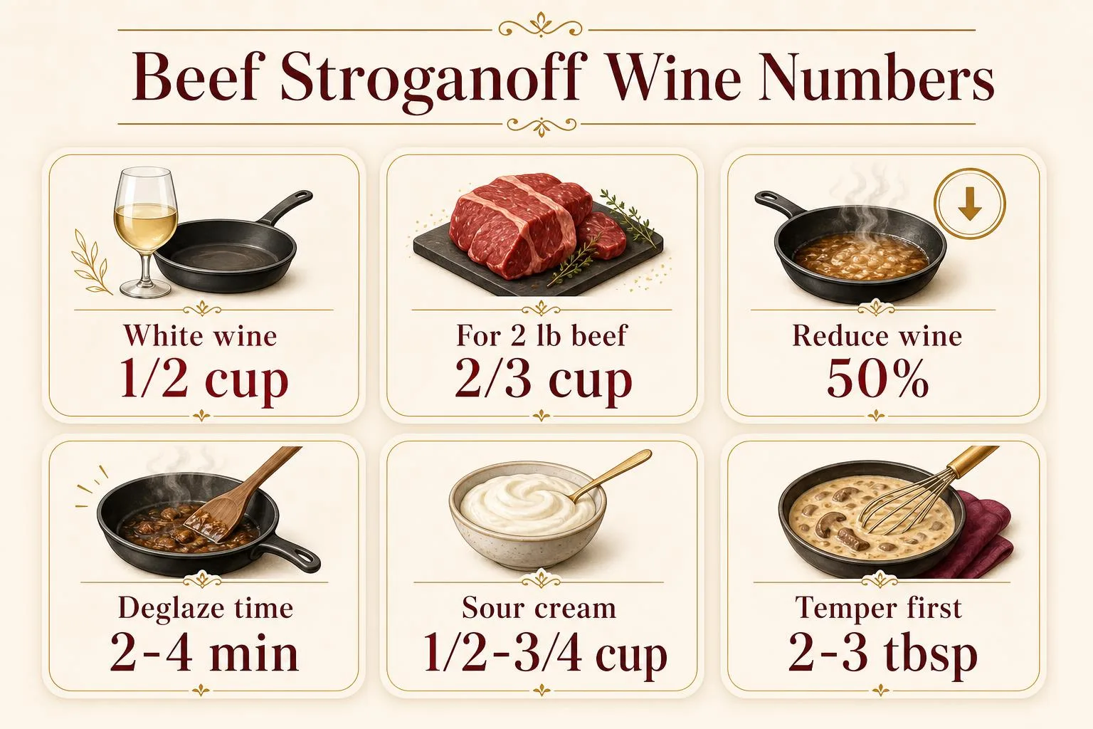 Beef Stroganoff Wine Numbers — key facts at a glance