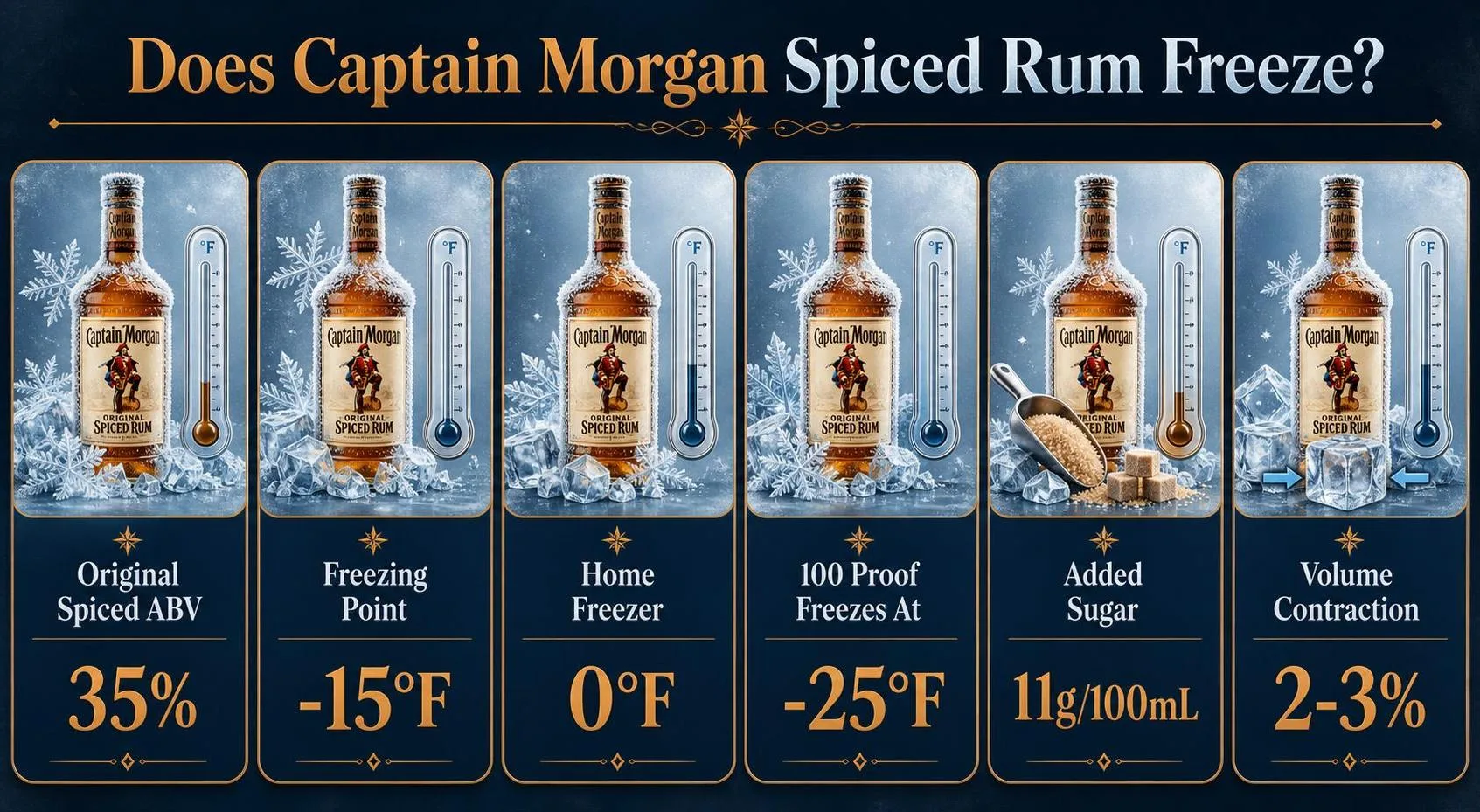 Does Captain Morgan Spiced Rum Freeze? — key facts at a glance