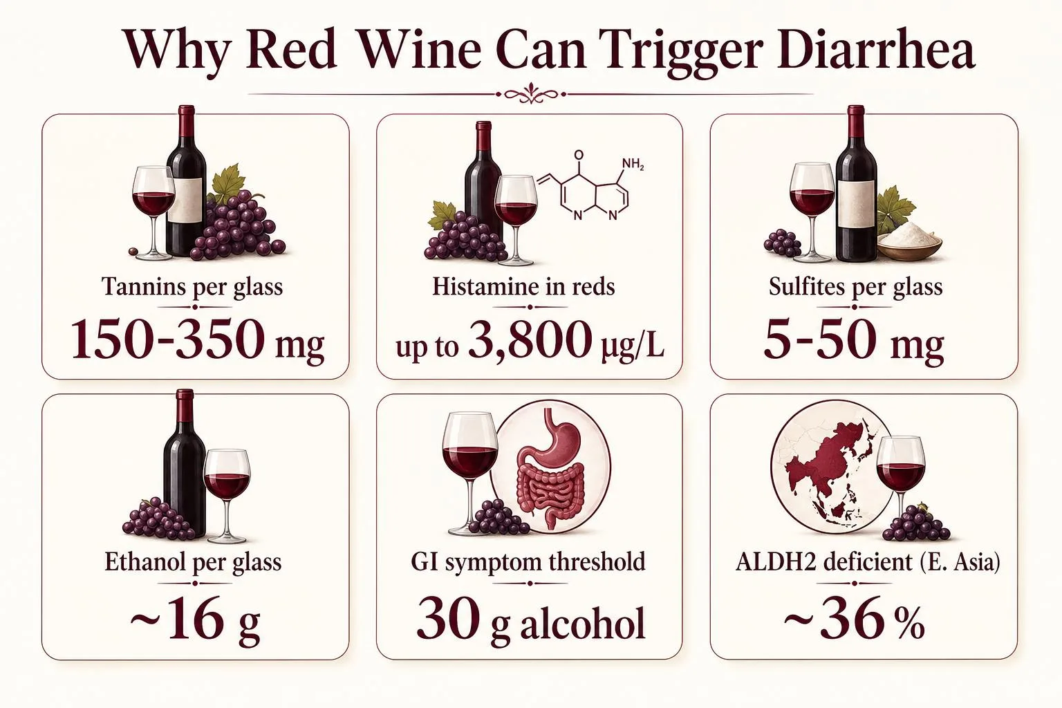 Does Drinking Red Wine Cause Diarrhea? 1 Why Red Wine Can Trigger Diarrhea — key facts at a glance