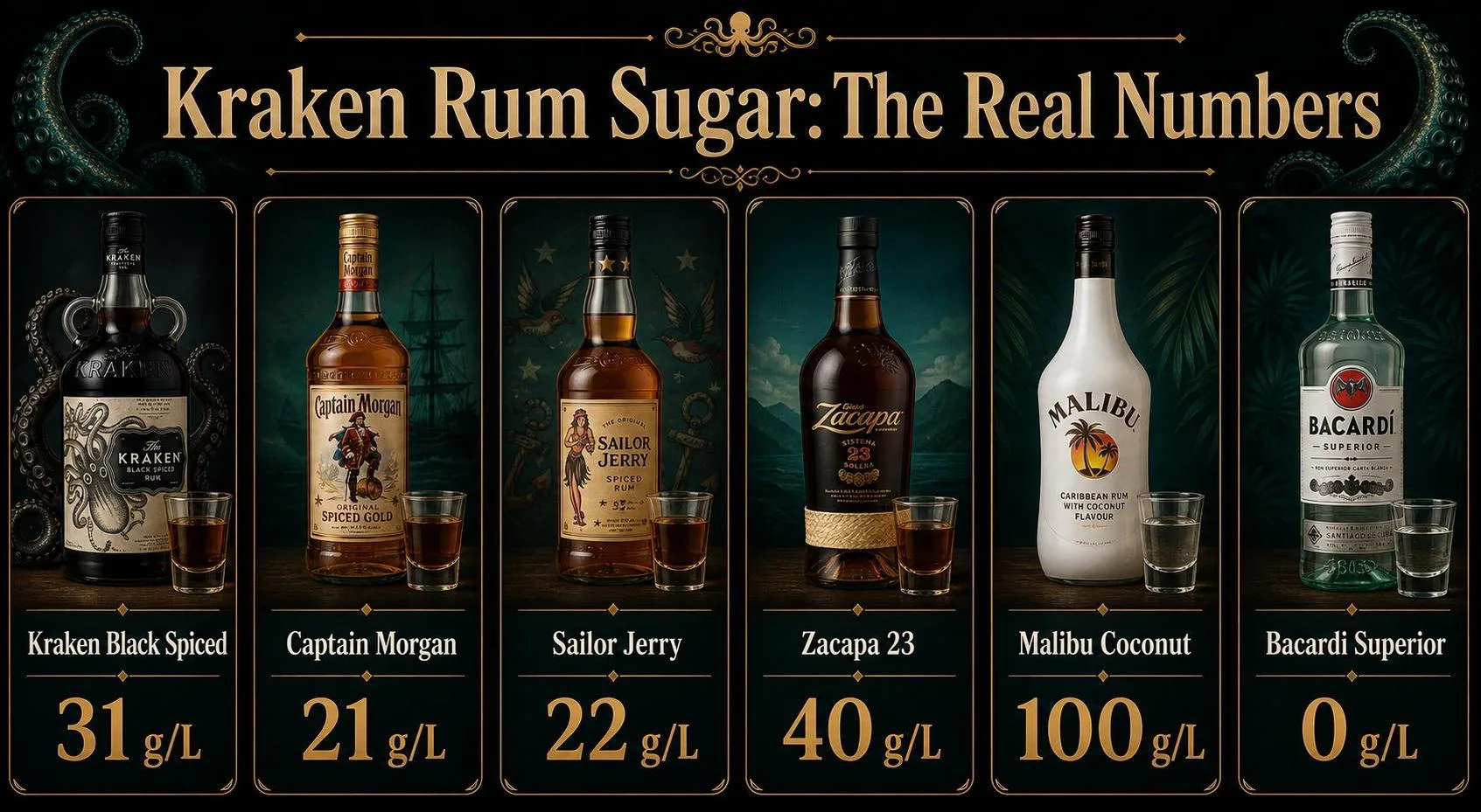 Does Kraken Rum Have Sugar? 1 Kraken Rum Sugar: The Real Numbers — key facts at a glance