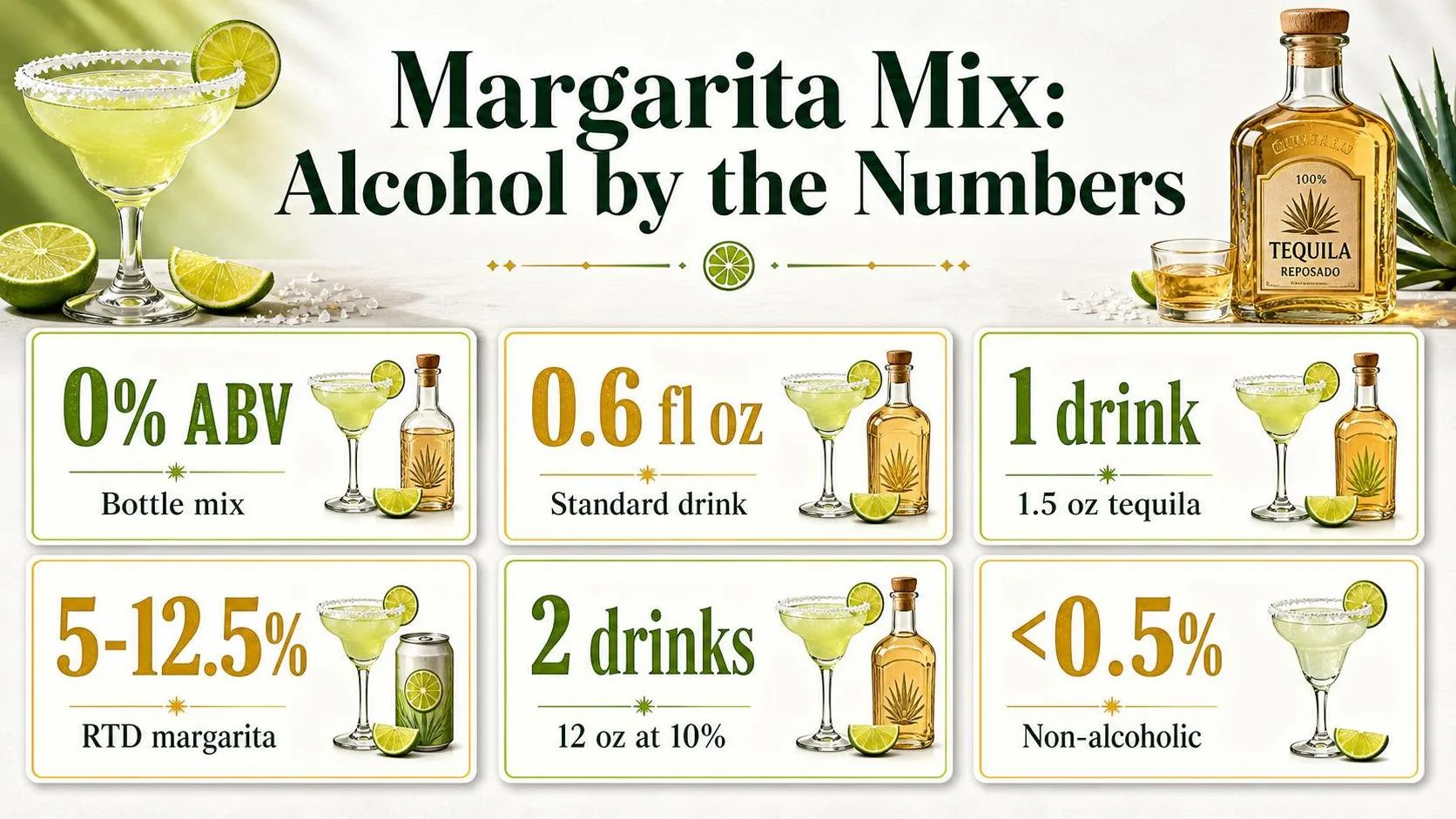 Does Margarita Mix Have Alcohol? 1 Margarita Mix: Alcohol by the Numbers — key facts at a glance