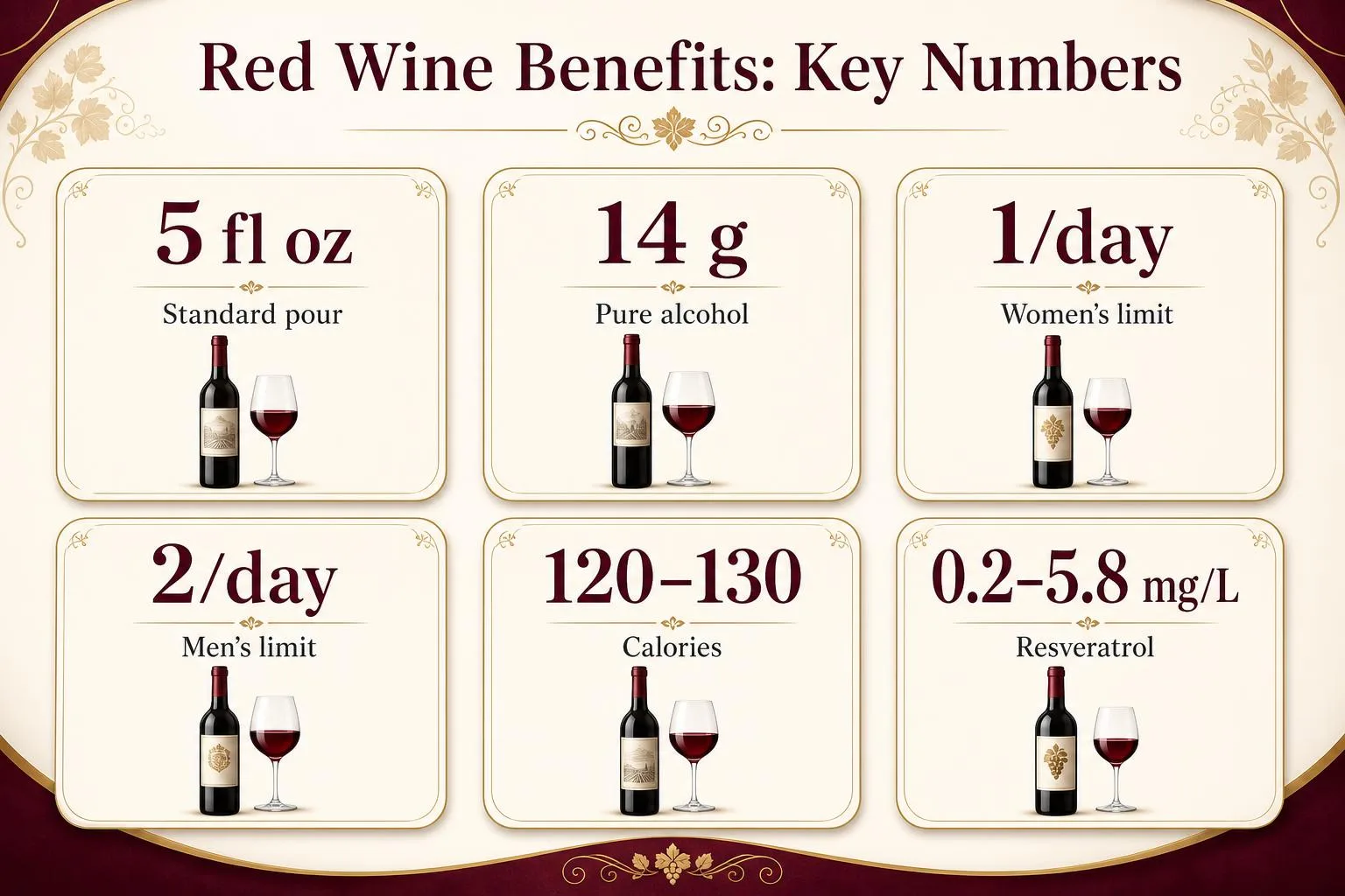 Red Wine Benefits: Key Numbers — key facts at a glance
