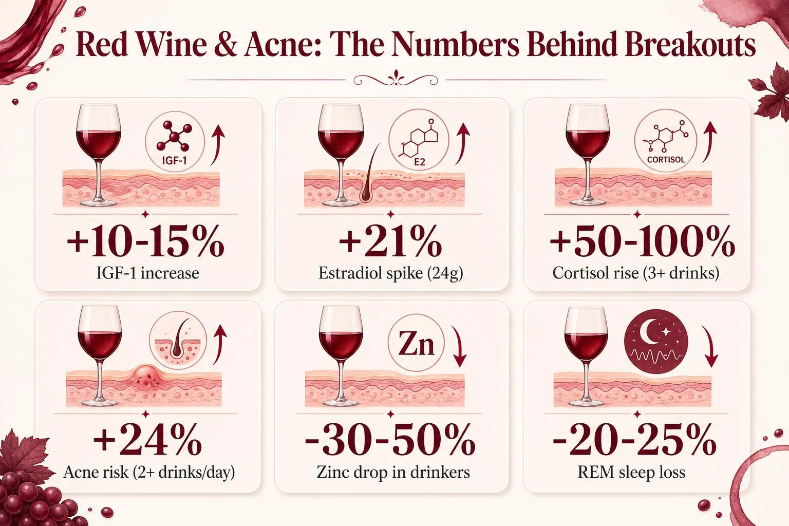 Red Wine & Acne: The Numbers Behind Breakouts — key facts at a glance