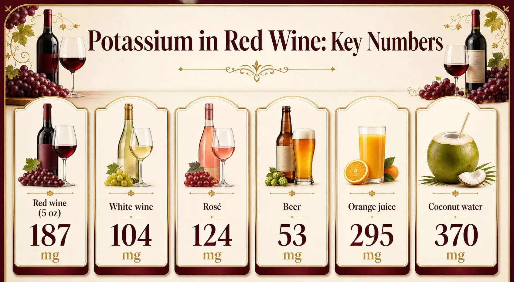 Potassium in Red Wine: Key Numbers — key facts at a glance
