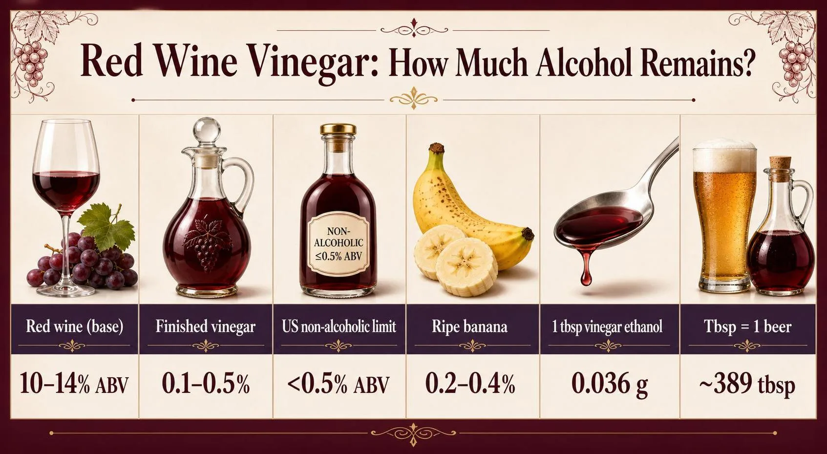 Does Red Wine Vinegar Have Alcohol Content? 1 Red Wine Vinegar: How Much Alcohol Remains? — key facts at a glance