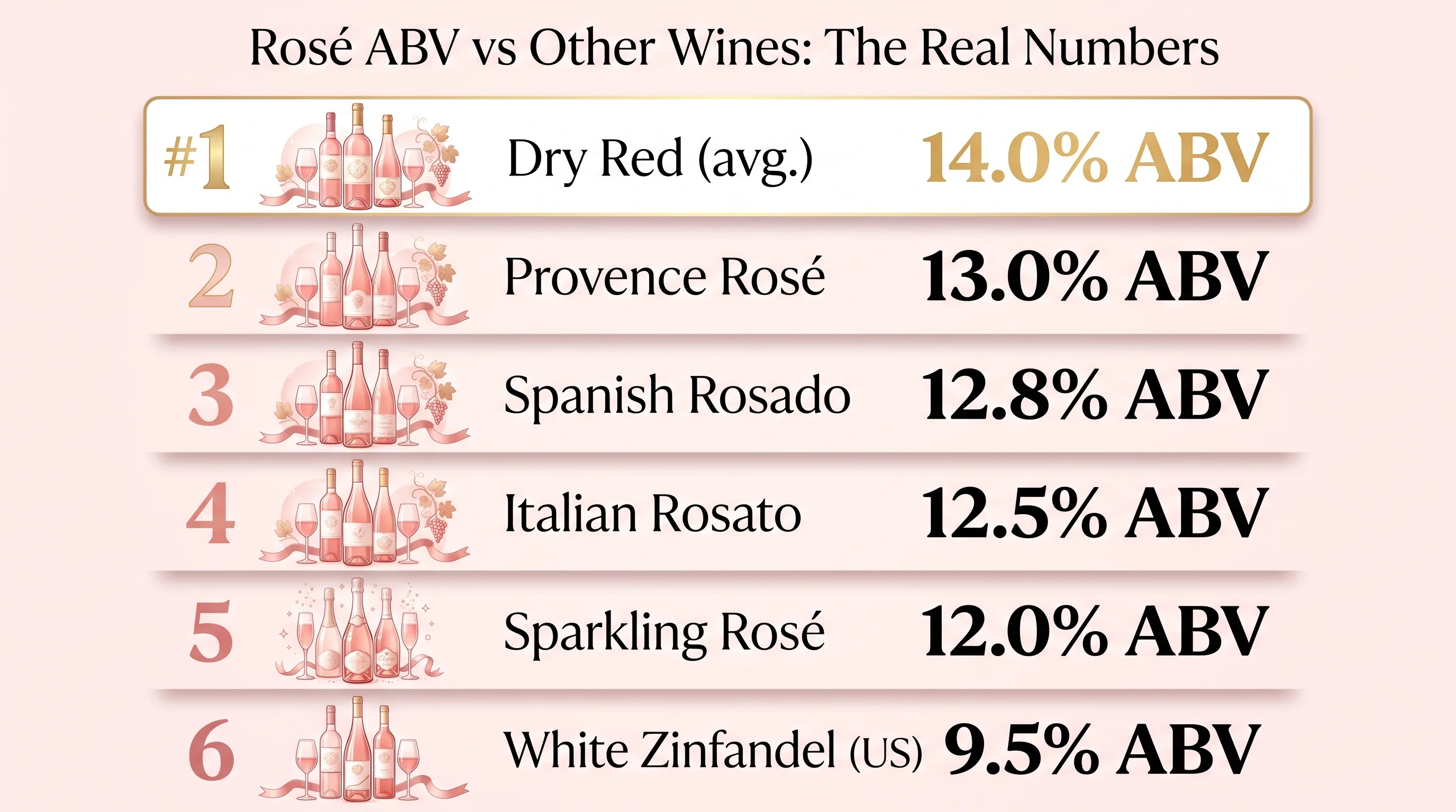Rosé ABV vs Other Wines: The Real Numbers — key facts at a glance