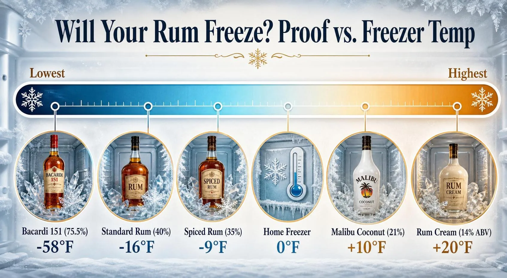 Will Your Rum Freeze? Proof vs. Freezer Temp — key facts at a glance