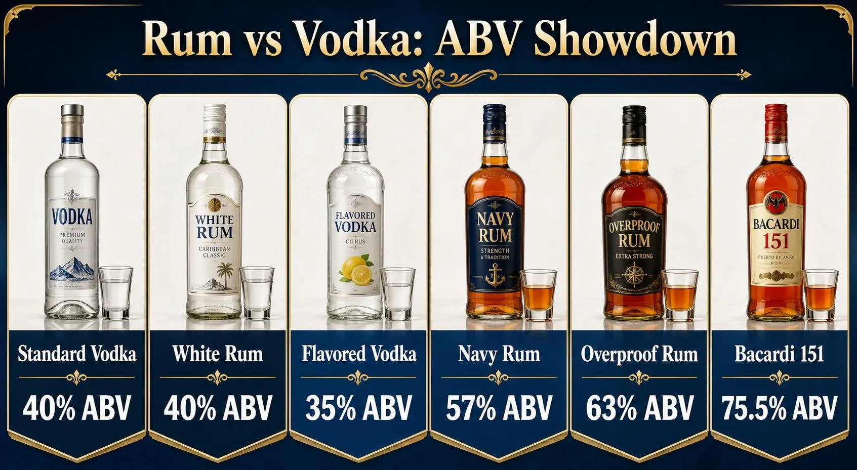 Rum vs Vodka: ABV Showdown — key facts at a glance