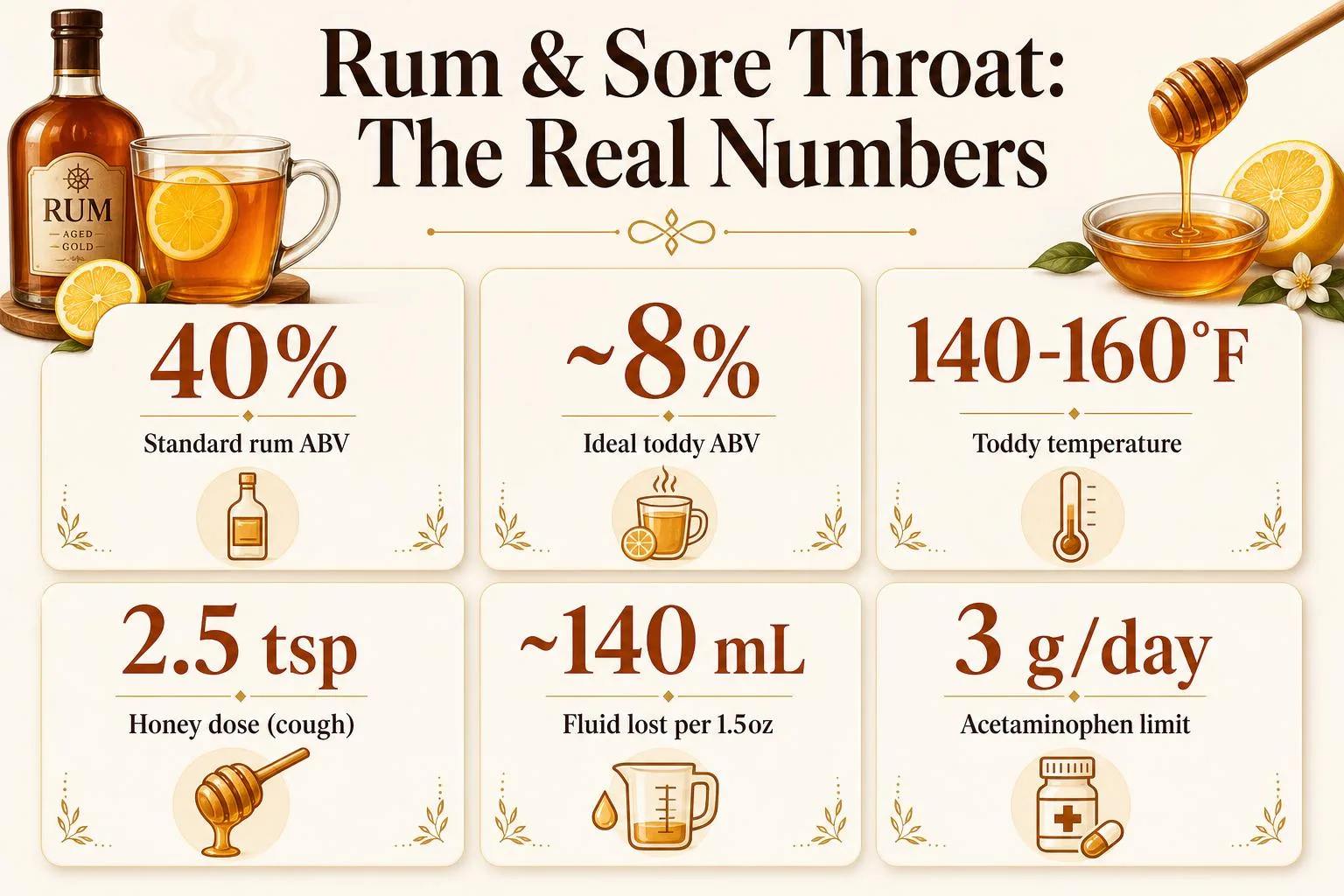 Rum & Sore Throat: The Real Numbers — key facts at a glance