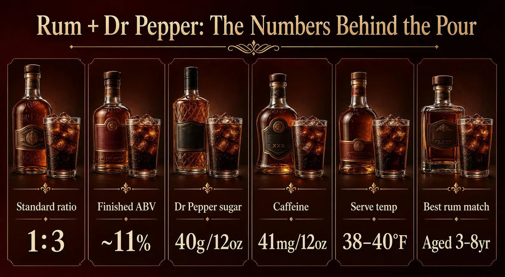 Does Rum Mix With Dr Pepper? 1 Rum + Dr Pepper: The Numbers Behind the Pour — key facts at a glance