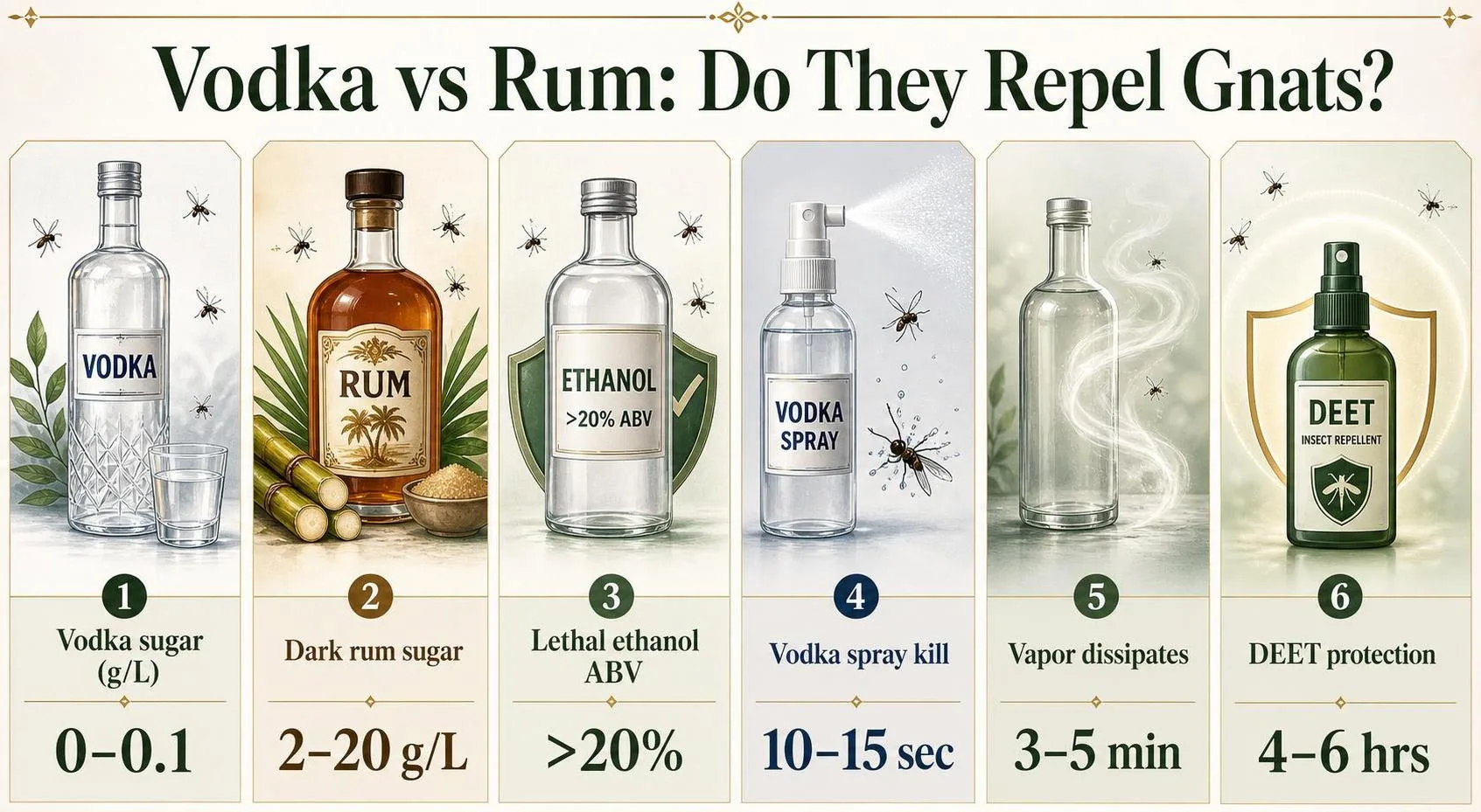 Does Vodka Or Rum Keep Gnats Away? 1 Vodka vs Rum: Do They Repel Gnats? — key facts at a glance