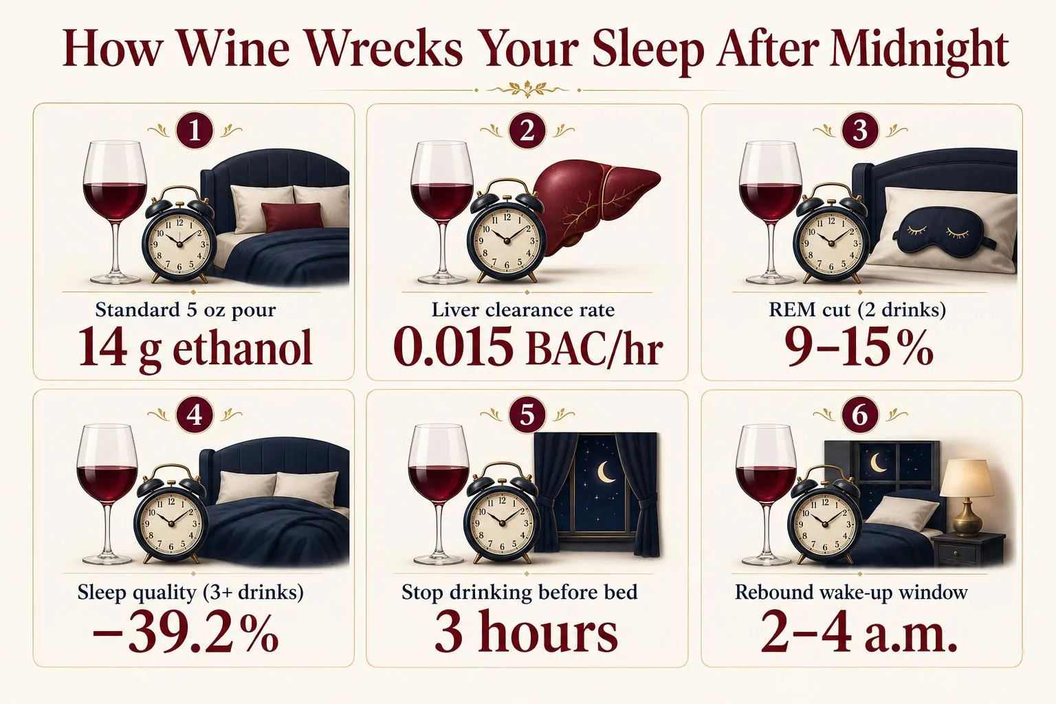 How Wine Wrecks Your Sleep After Midnight — key facts at a glance