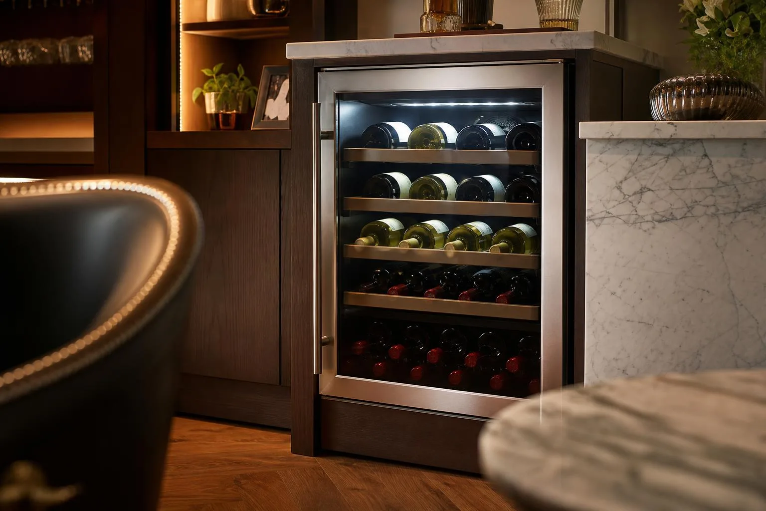 EdgeStar CWR1662SZ Wine Cooler Review 2026 2 Close-up of the EdgeStar CWR1662SZ build quality, materials and finish during our review
