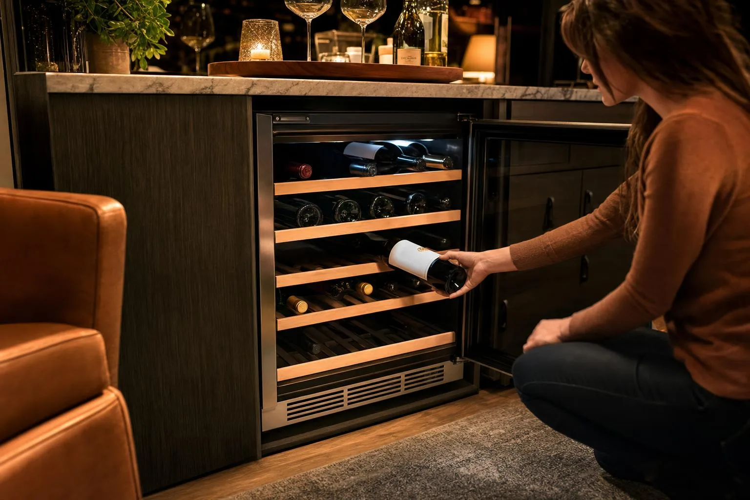 The EdgeStar CWR302SZ shown in everyday use at home, as tested by FlightWineBar