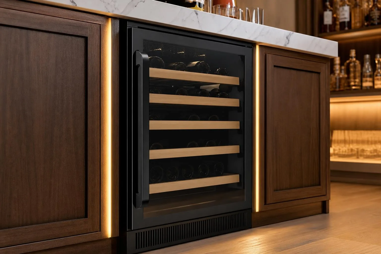 Close-up of the EdgeStar CWR362FD build quality, materials and finish during our review