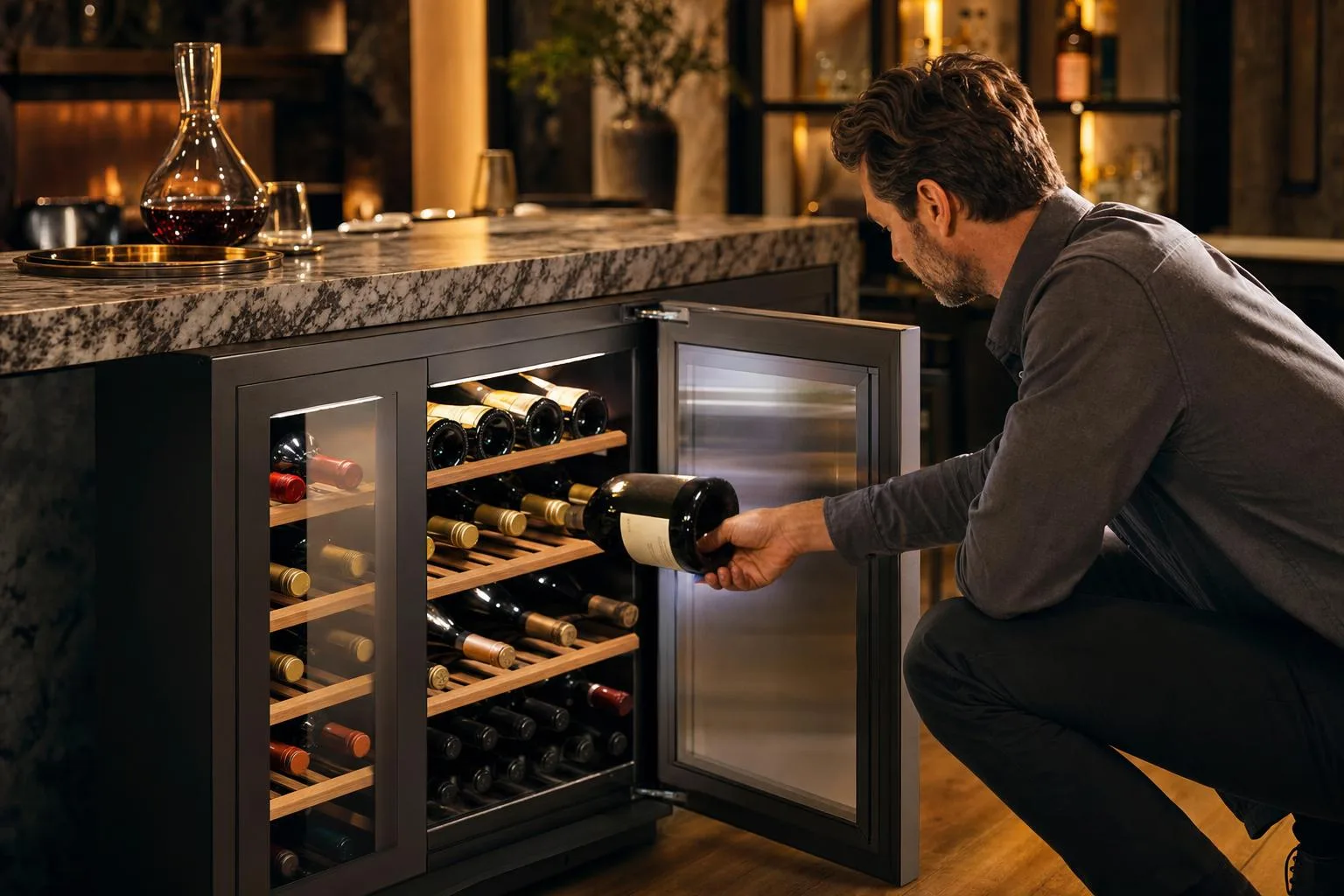 The EdgeStar CWR362FD shown in everyday use at home, as tested by FlightWineBar