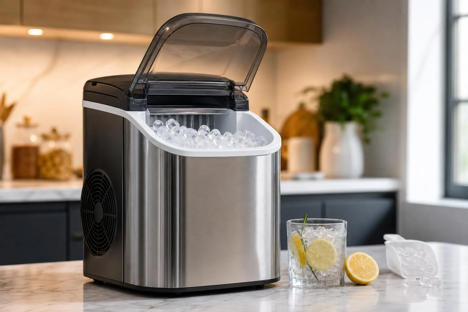 Euhomy Ice Maker Review 2026 2 Close-up of the Euhomy Ice Maker build quality, materials and finish during our review