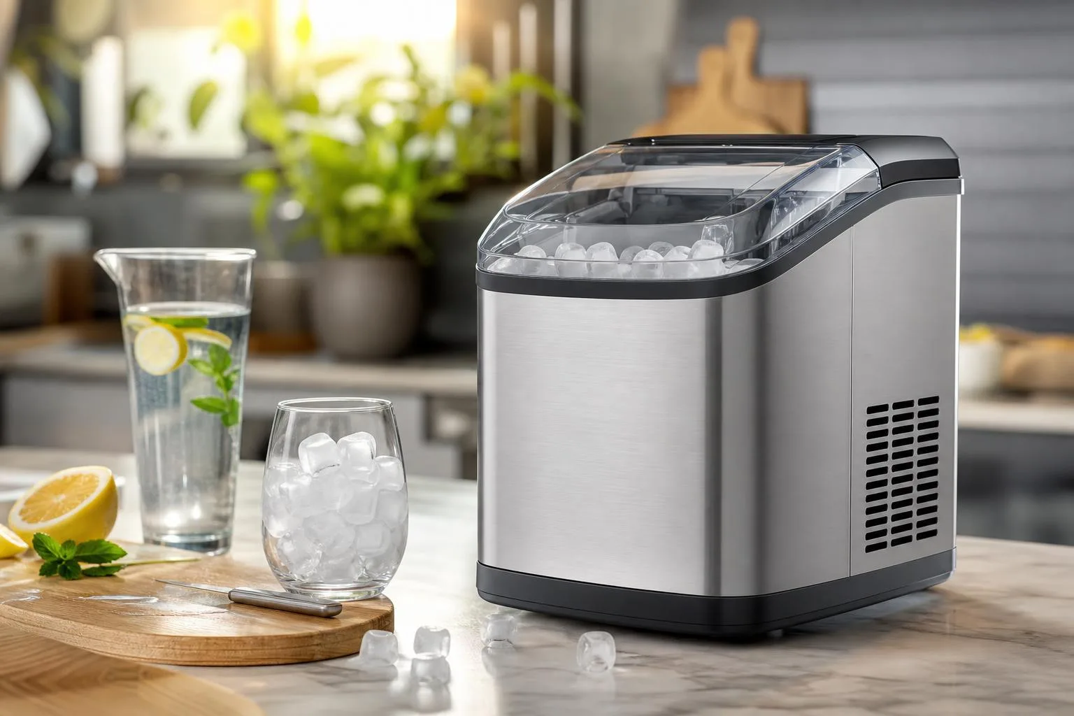 Euhomy IM-FSERIES Ice Maker Review 2026 2 Close-up of the Euhomy IM-FSERIES build quality, materials and finish during our review
