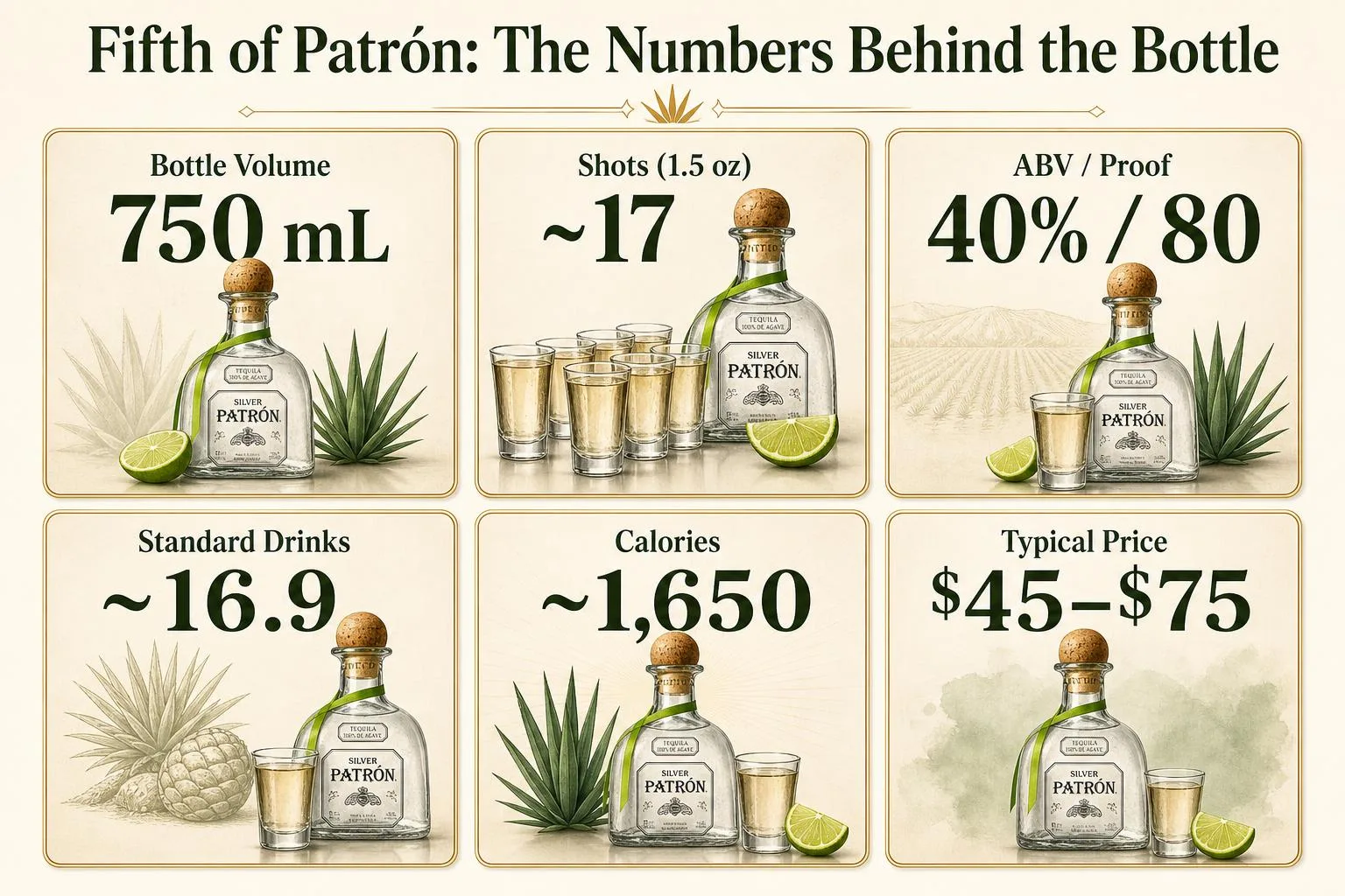 Fifth of Patrón: The Numbers Behind the Bottle — key facts at a glance