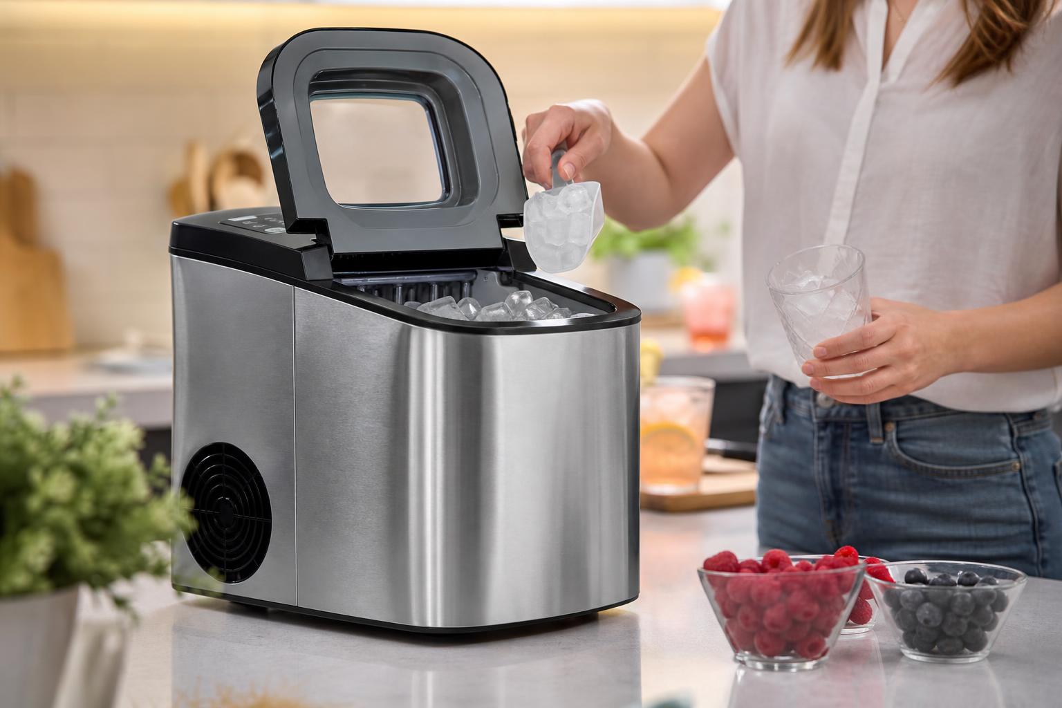 Frigidaire EFIC117-SS Ice Maker Review 2026 3 The Frigidaire EFIC117-SS shown in everyday use at home, as tested by FlightWineBar