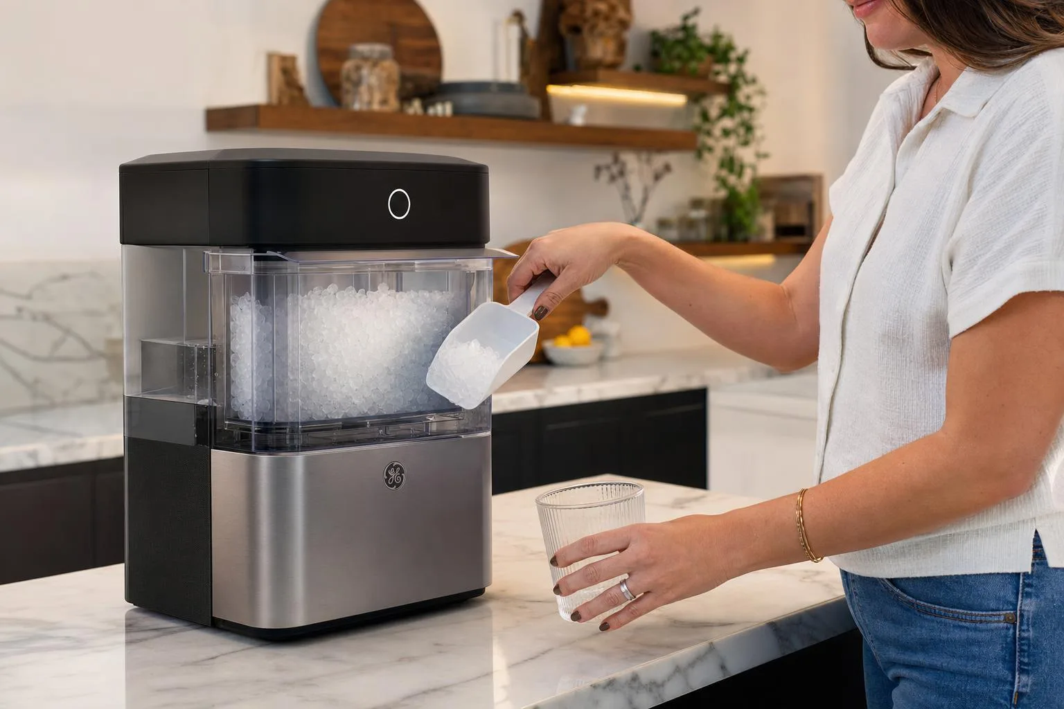 The GE OPAL01GEPKT shown in everyday use at home, as tested by FlightWineBar