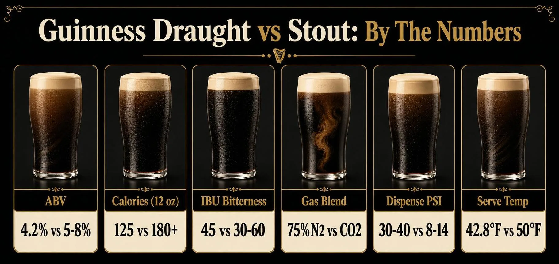 Guinness Draught Vs Stout: What Are The Differences? 1 Guinness Draught vs Stout: By The Numbers — key facts at a glance