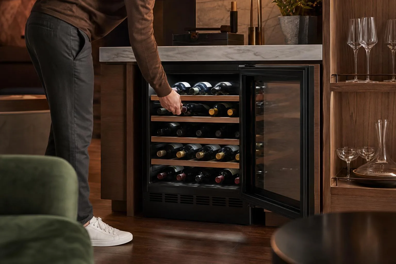 The Haier HVCE15BBH review shown in everyday use at home, as tested by FlightWineBar