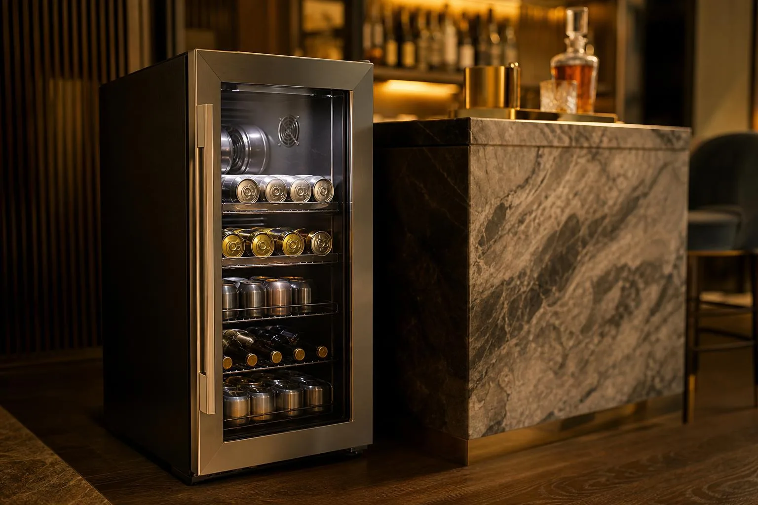 Haier HVTM16ABB 16-Bottle Wine Cellar Review (2026): Compact Quiet Storage 2 Close-up of the Haier HVTM16ABB review build quality, materials and finish during our review