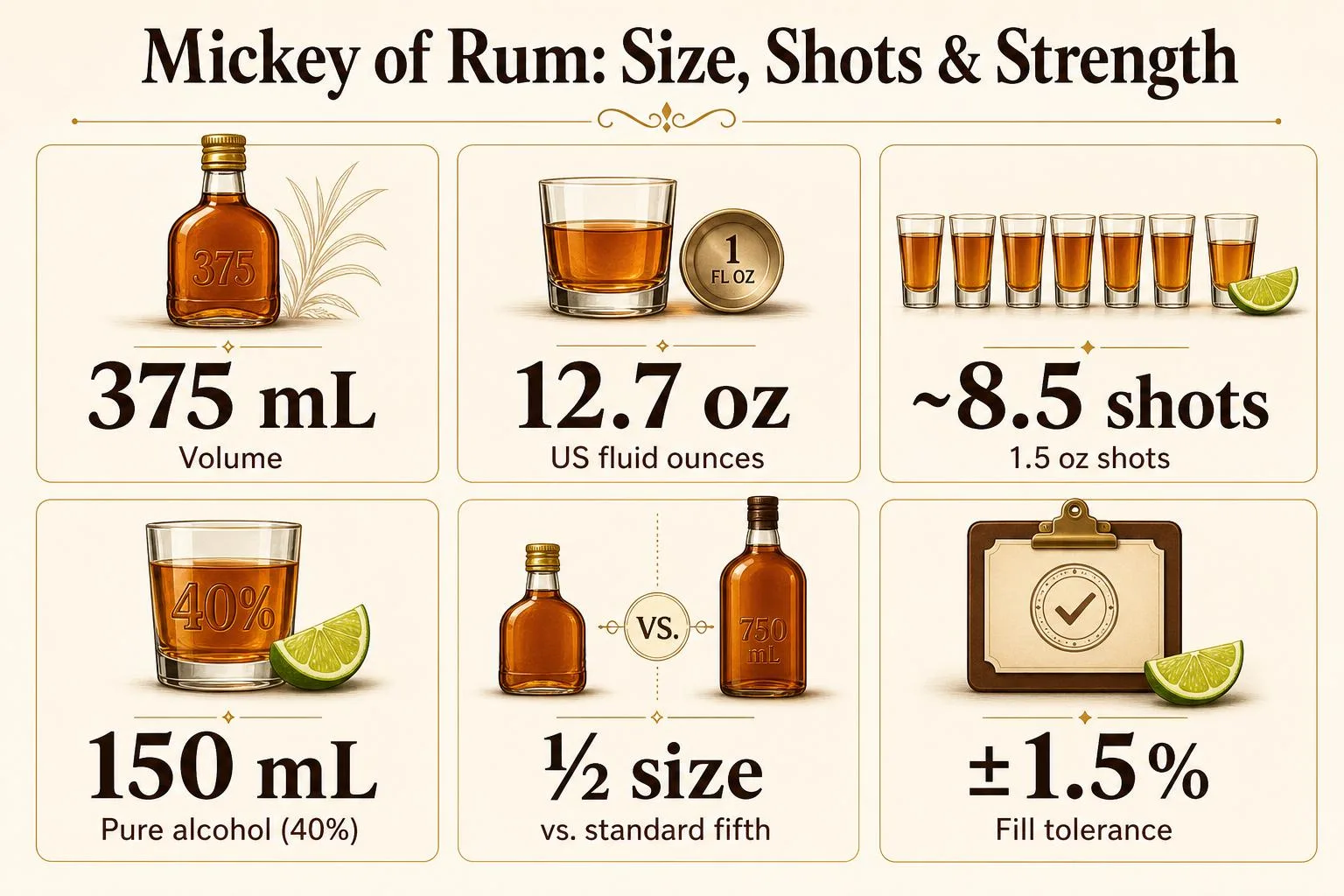 How Big Is A Mickey Of Rum? 1 Mickey of Rum: Size, Shots & Strength — key facts at a glance