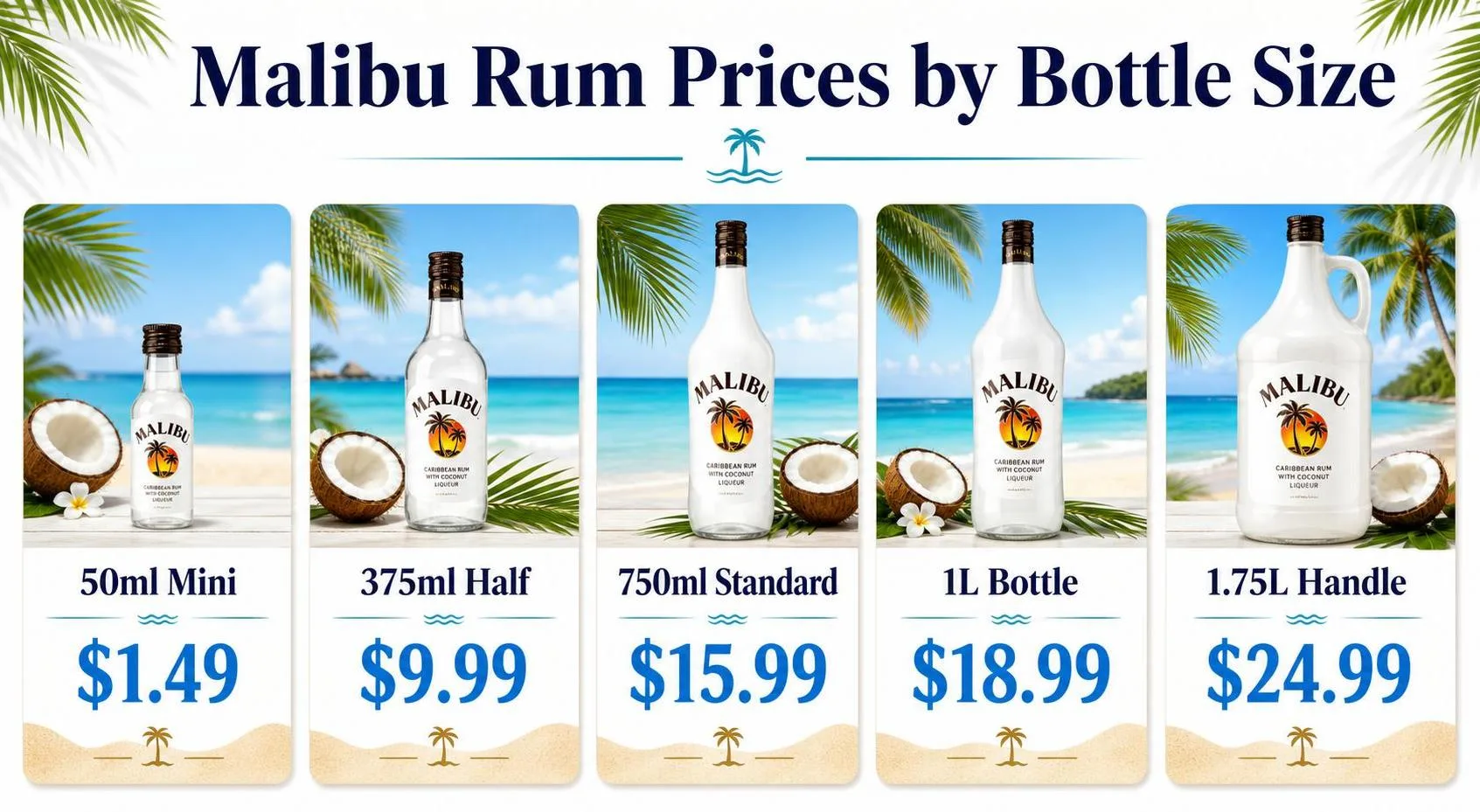 How Expensive Is Malibu Rum? 1 Malibu Rum Prices by Bottle Size — key facts at a glance