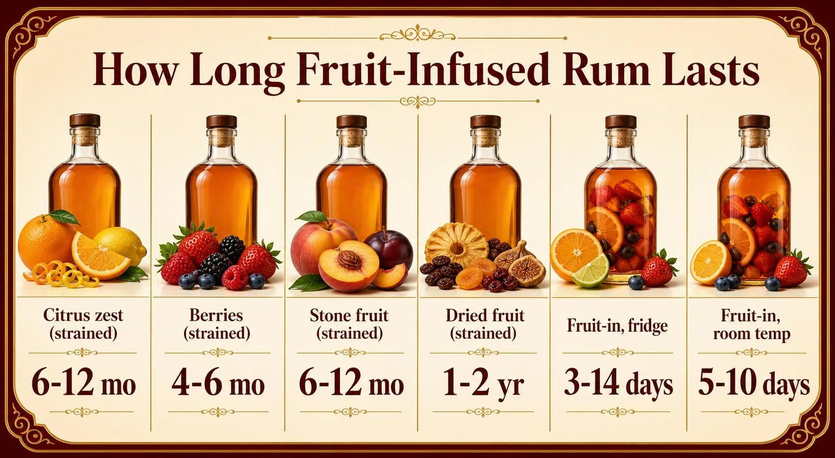 How Long Fruit-Infused Rum Lasts — key facts at a glance