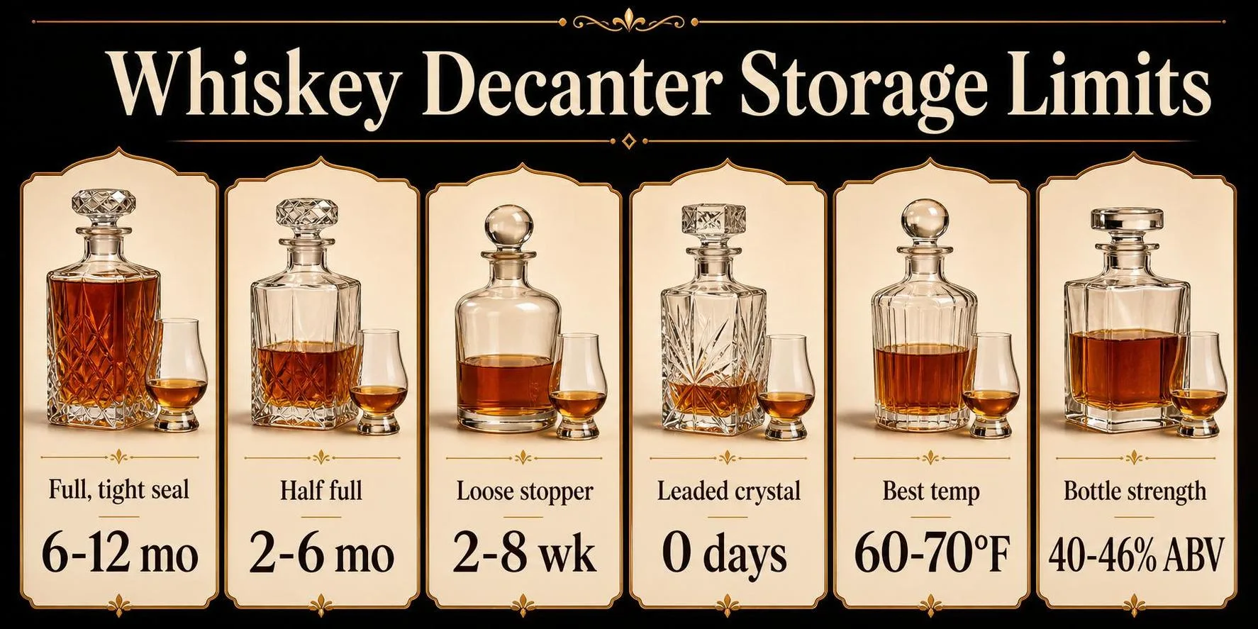 How Long Can Whiskey Stay In A Decanter? 1 Whiskey Decanter Storage Limits — key facts at a glance