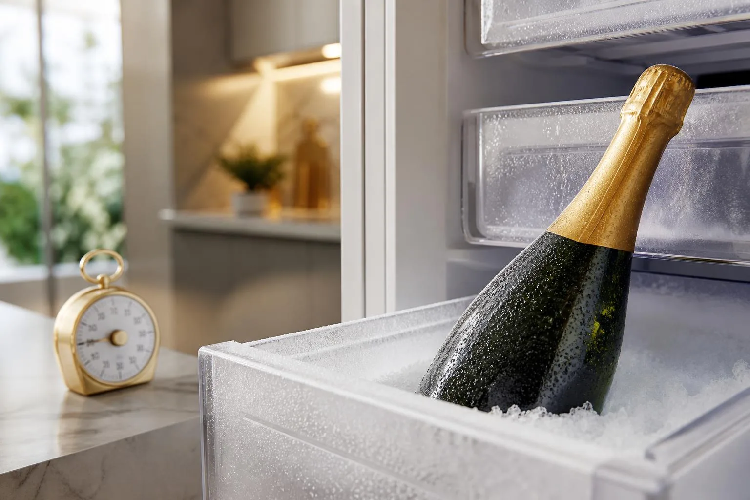 how long can you keep champagne in the freezer