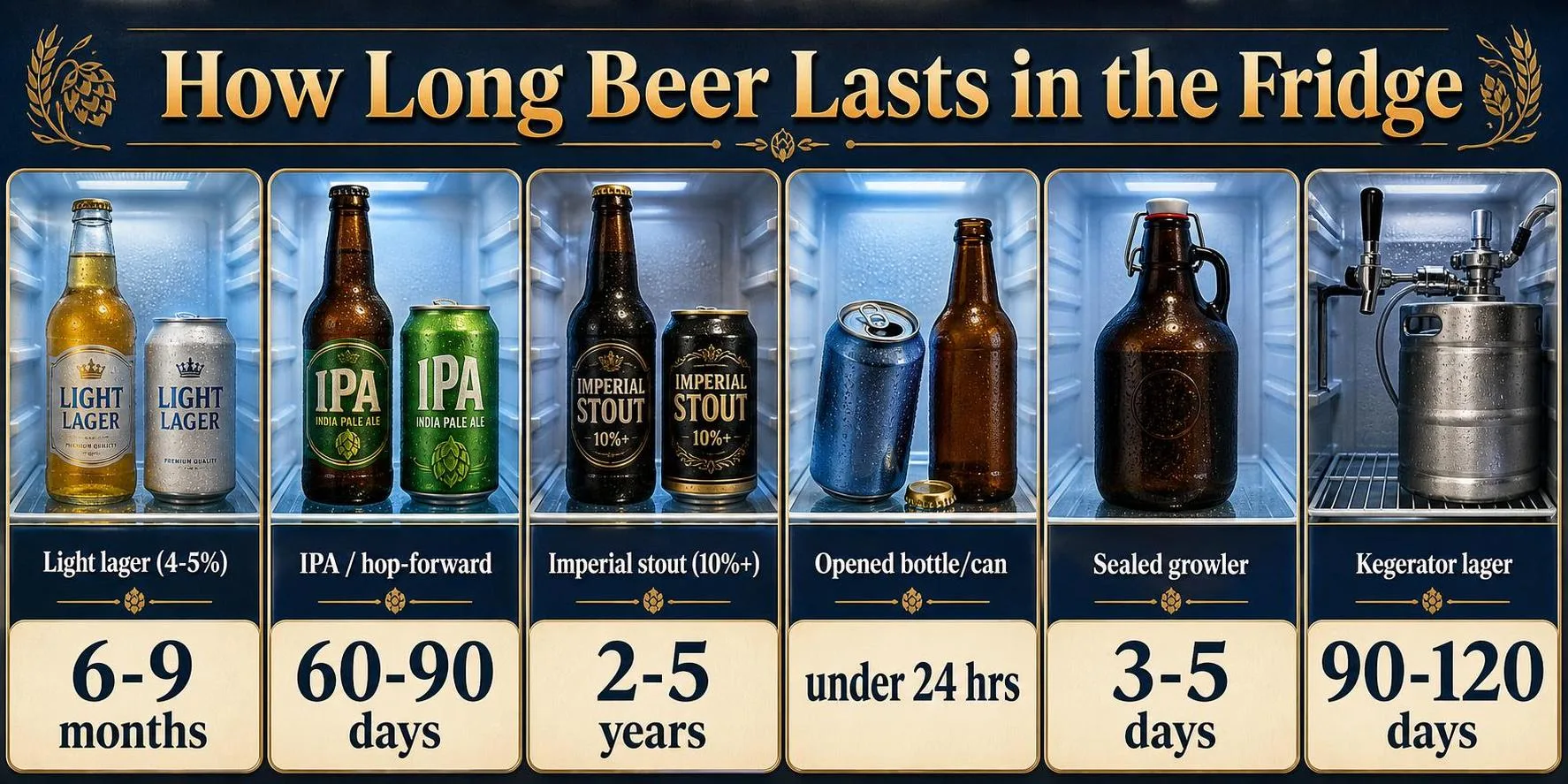 How Long Does Beer Last In The Fridge? A Real-World Guide From Someone Who’s Drunk a Lot of “Old” Beer 1 How Long Beer Lasts in the Fridge — key facts at a glance