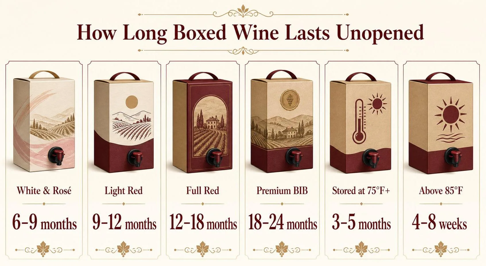 How Long Boxed Wine Lasts Unopened — key facts at a glance
