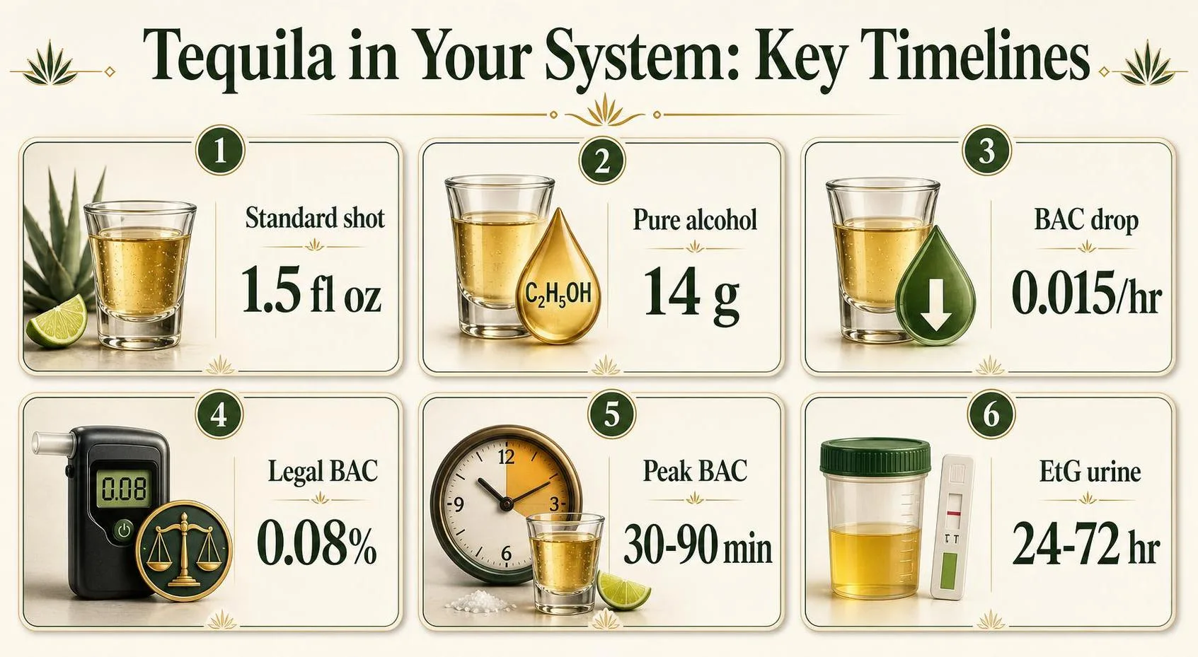 How Long Does Tequila Stay In Your System? 1 Tequila in Your System: Key Timelines — key facts at a glance