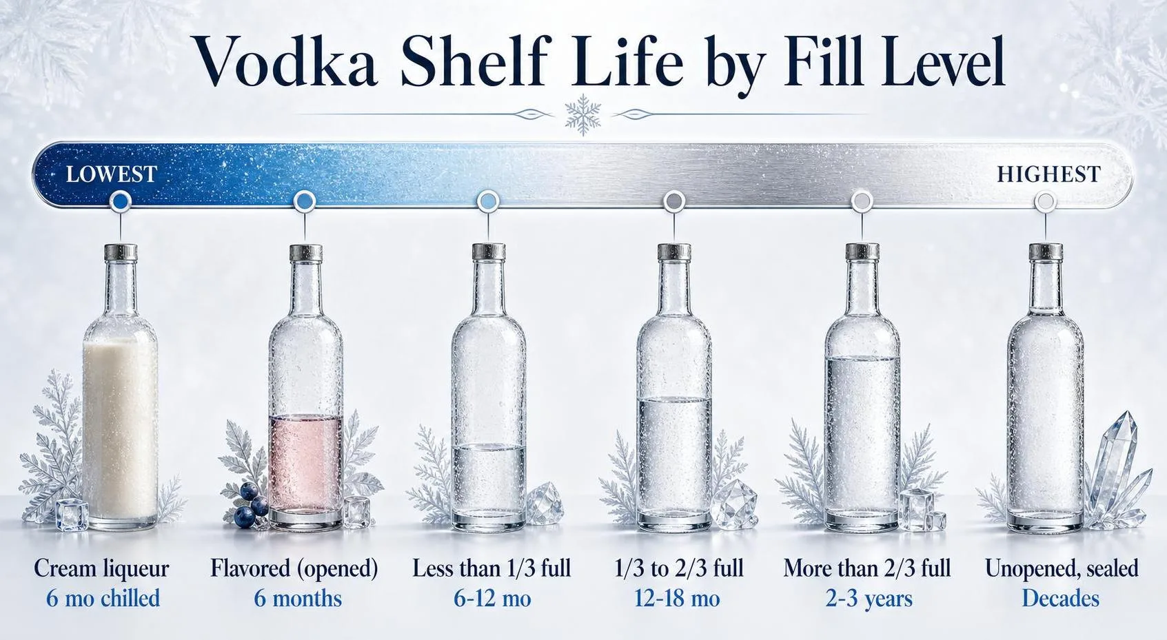 How Long Does Vodka Last? Find Out Now 1 Vodka Shelf Life by Fill Level — key facts at a glance