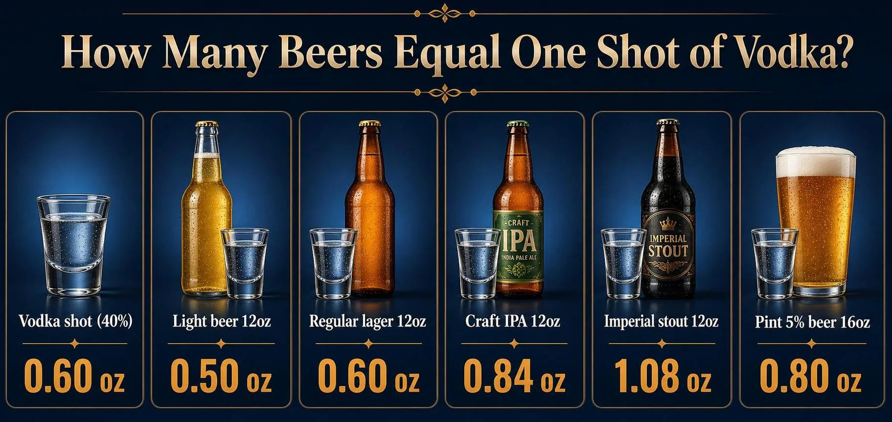 How Many Beers Equal One Shot of Vodka? — key facts at a glance