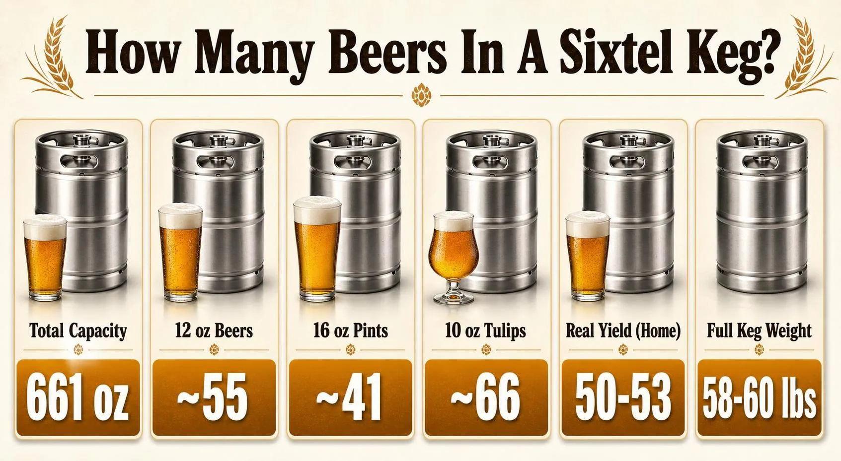 11 Essential Facts About How Many Beers In A Sixtel (2026 Ultimate Keg Size, Draft System & Party Planning Guide) 1 How Many Beers In A Sixtel Keg? — key facts at a glance