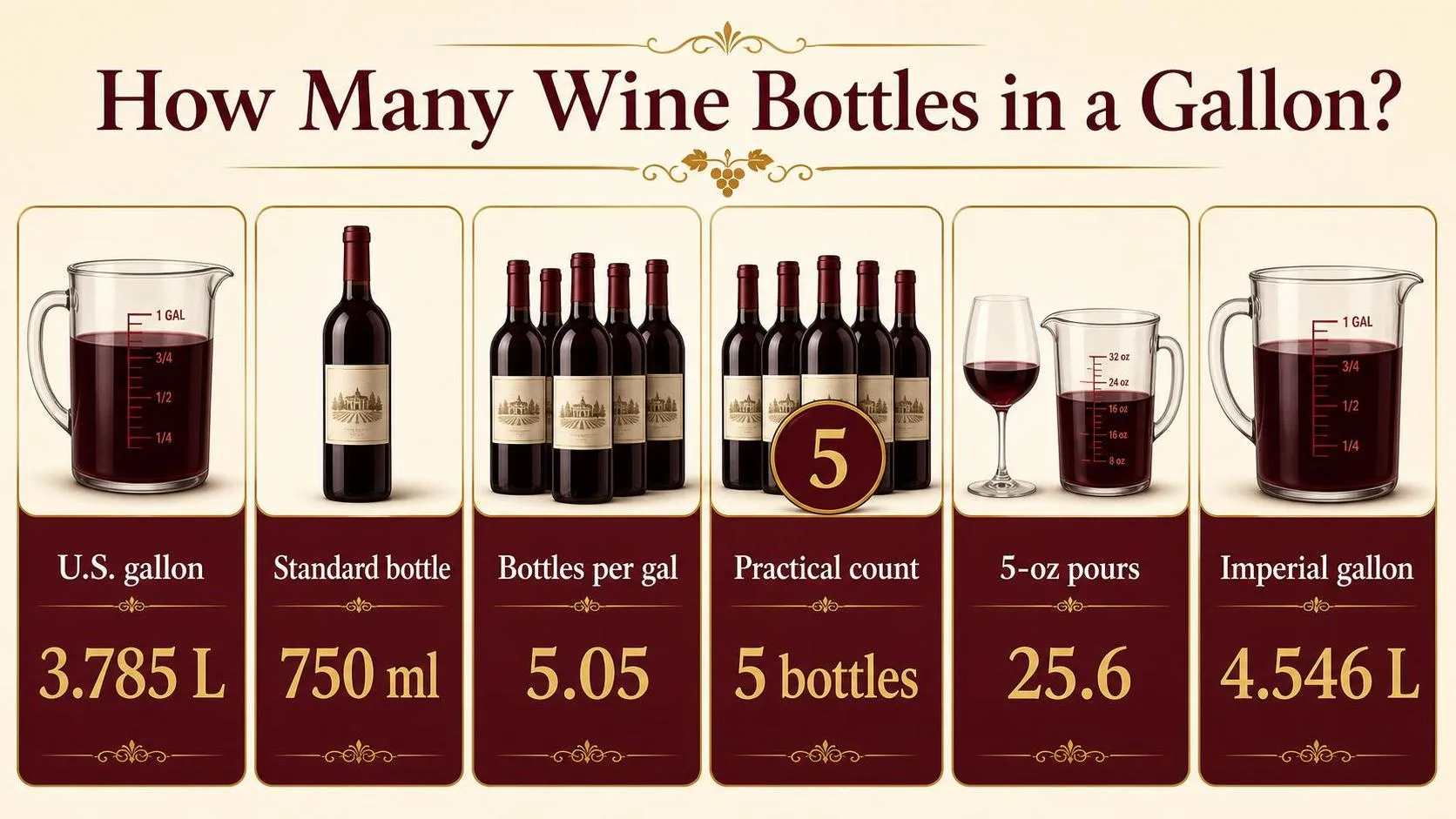 How Many Wine Bottles in a Gallon? — key facts at a glance
