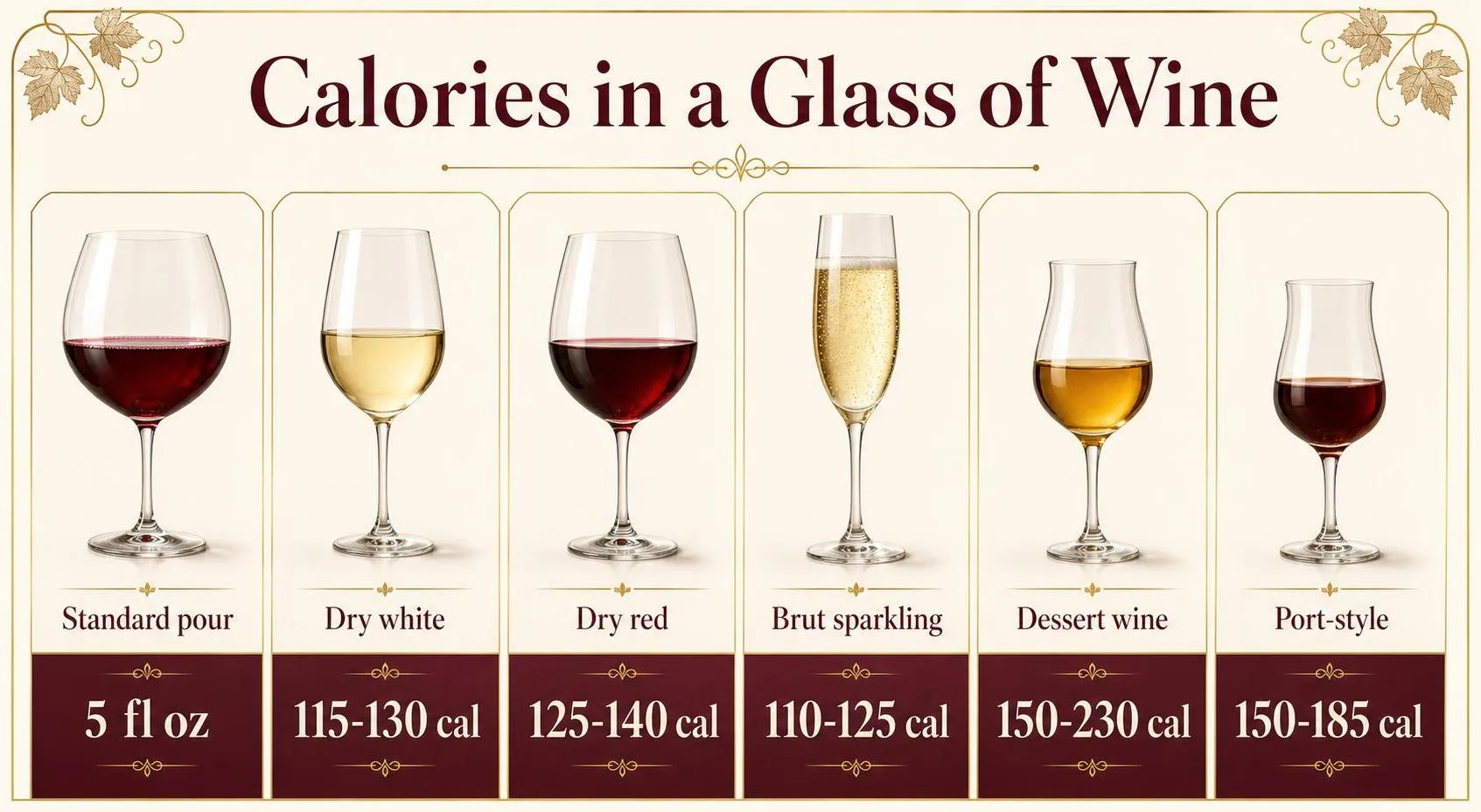 How Many Calories In A Glass Of Pinot Noir? Find Out Now 1 Calories in a Glass of Wine — key facts at a glance