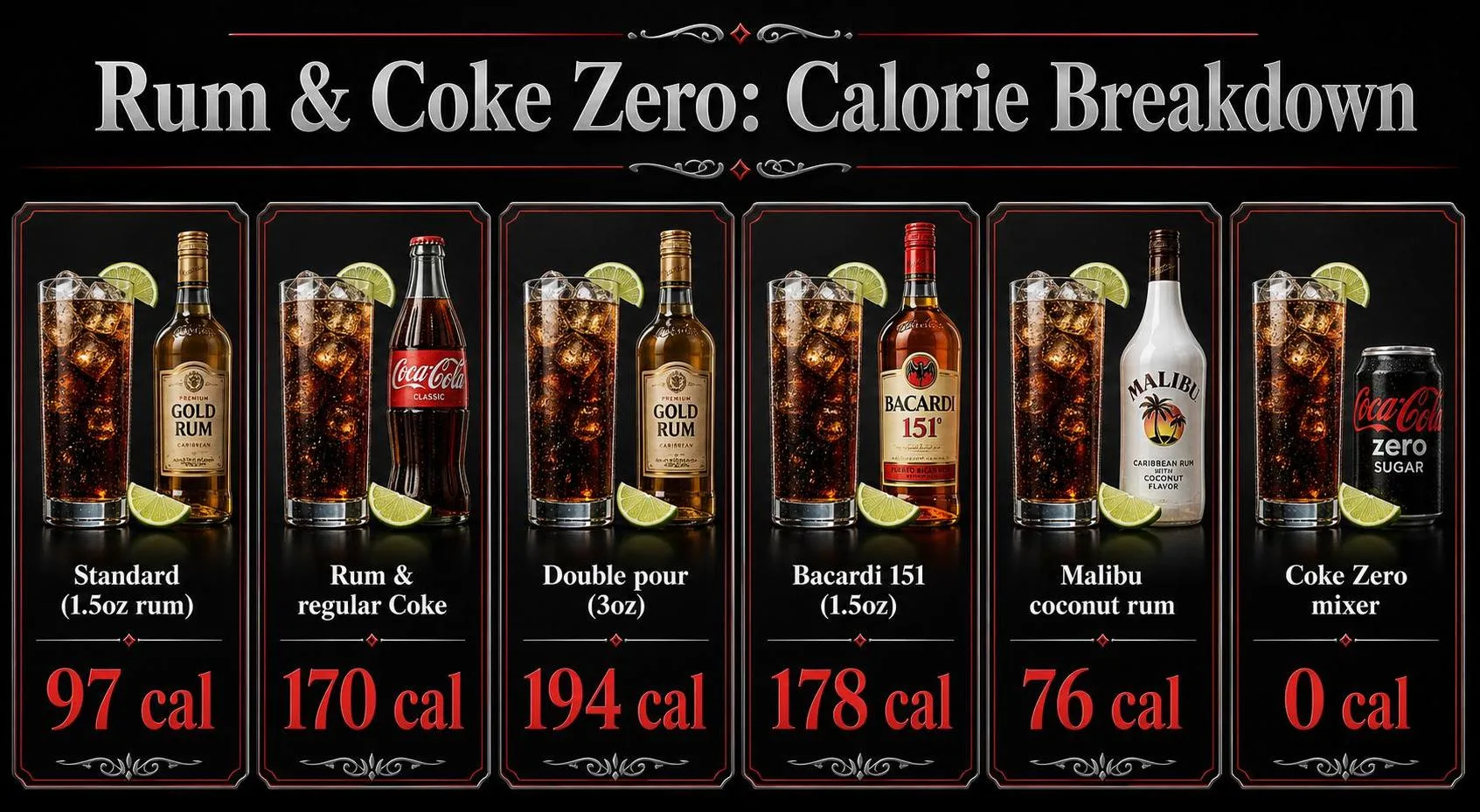 Rum & Coke Zero: Calorie Breakdown — key facts at a glance