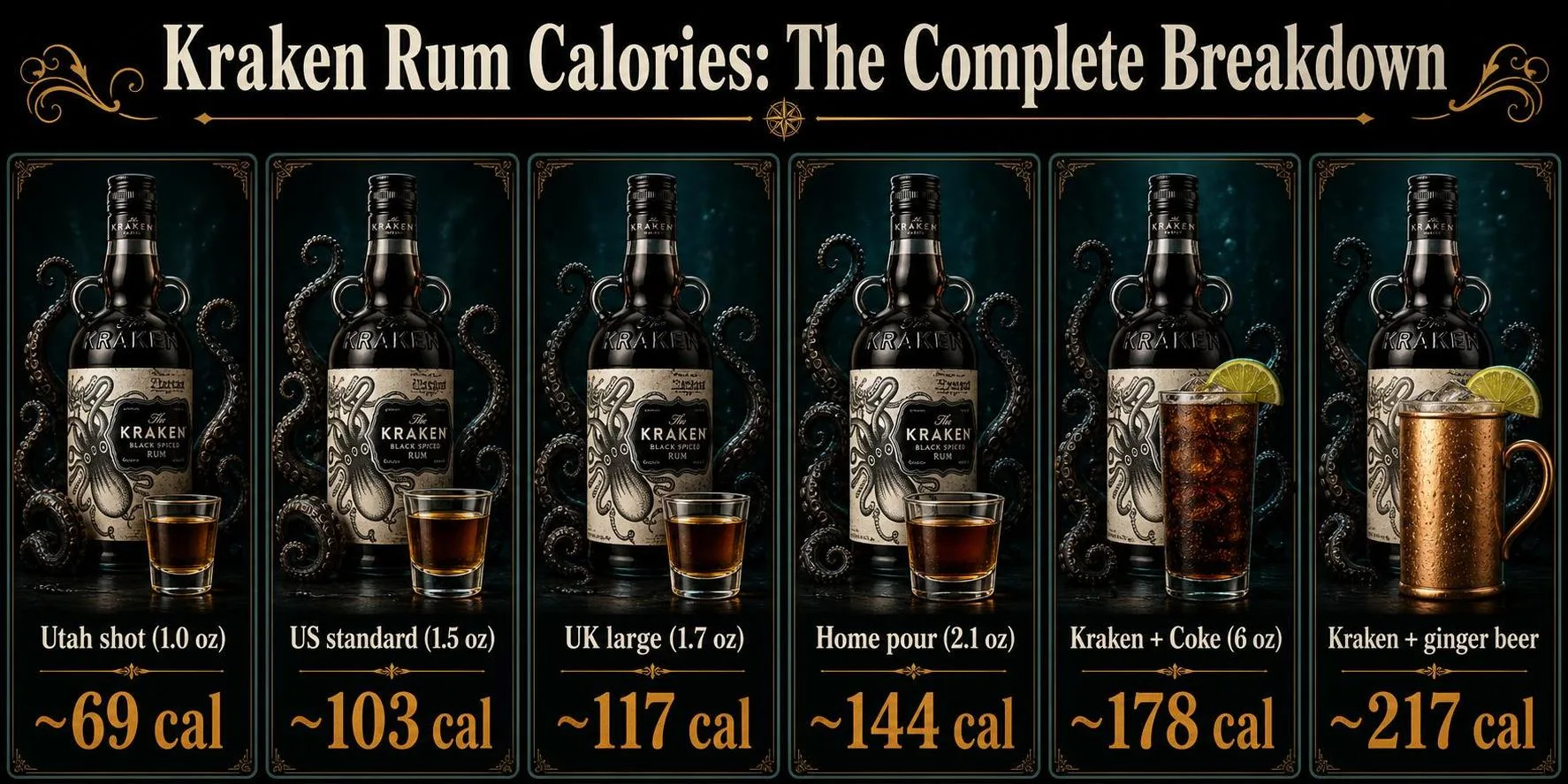 How Many Calories In A Shot Of Kraken Rum? 1 Kraken Rum Calories: The Complete Breakdown — key facts at a glance