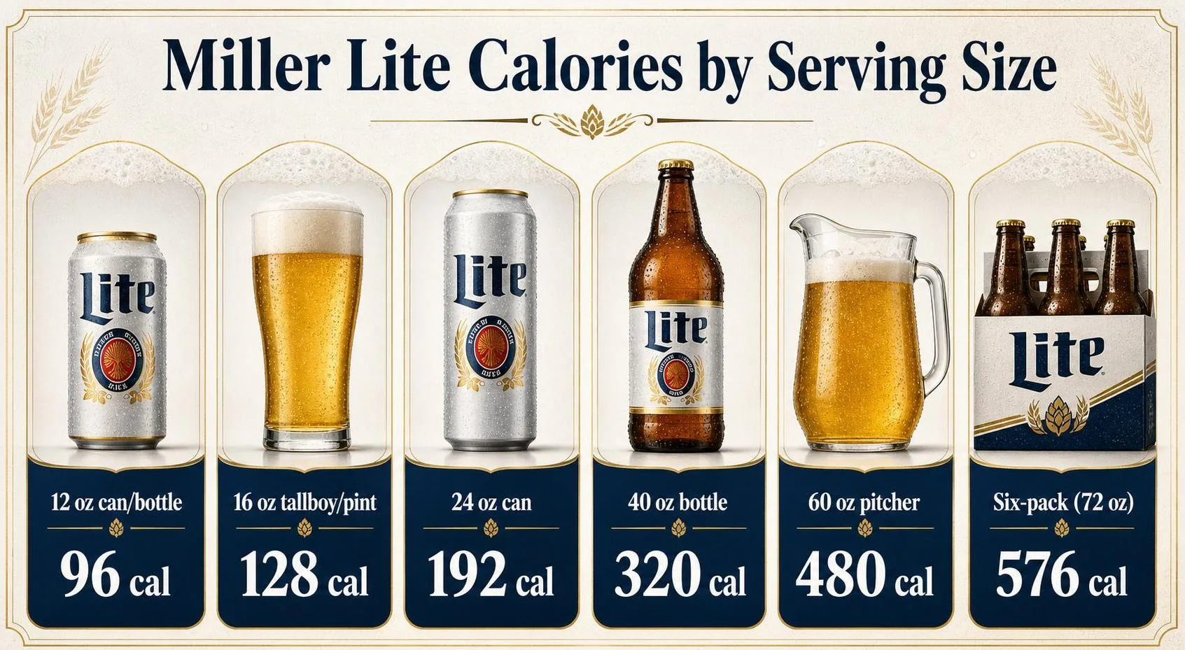 Miller Lite Calories by Serving Size — key facts at a glance