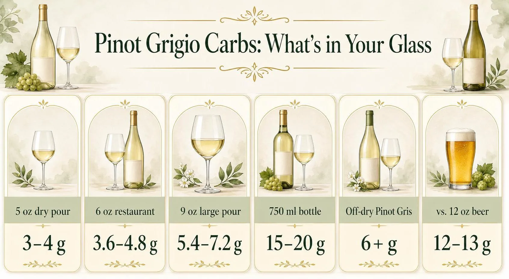 How Many Carbs In A Glass Of Pinot Grigio? Answer By Expert 1 Pinot Grigio Carbs: What's in Your Glass — key facts at a glance