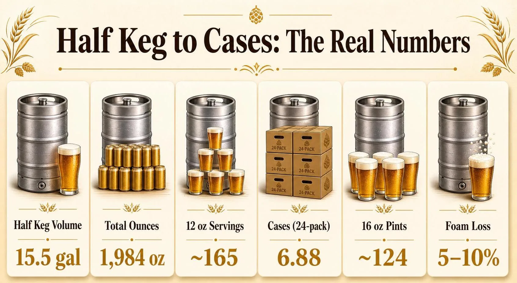 Half Keg to Cases: The Real Numbers — key facts at a glance