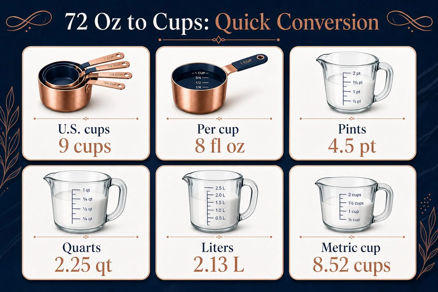 72 Oz to Cups: Quick Conversion — key facts at a glance