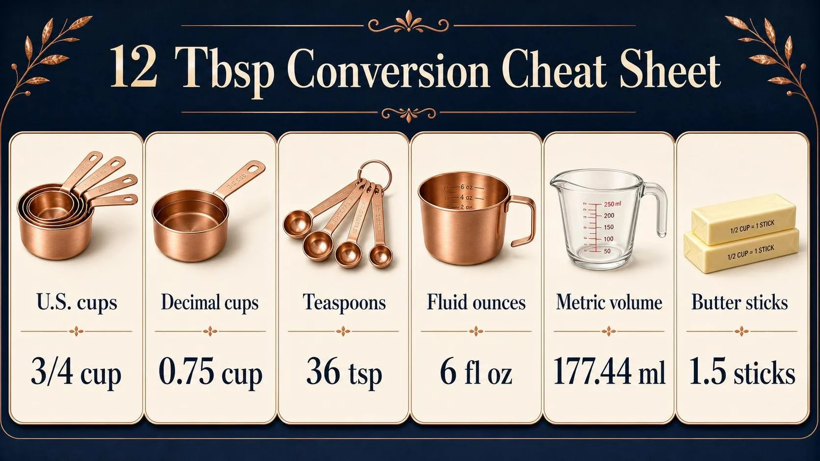 12 Tbsp Conversion Cheat Sheet — key facts at a glance